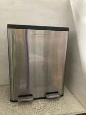 JOHN LEWIS 60L 2 SECTION RECYCLER BIN POLISHED STAINLESS STEEL RRP- £100