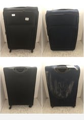 2 X JOHN LEWIS TRAVEL CASES MEDIUM/LARGE SPINNERS, 1 X BLACK FABRIC, 1 X NAVY BLUE FABRIC