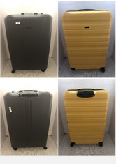 2 X JOHN LEWIS TRAVEL CASES HARDSHELLS SPINNERS MEDIUM/LARGE 1 X YELLOW, 1 X GREY