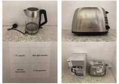 JOHN LEWIS GLASS KETTLE 1.7L TO INCLUDE JOHN LEWIS 2-SLICE TOASTER SILVER