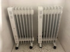 2 X JOHN LEWIS ANALOGUE OIL RADIATORS WHITE