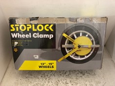 STOPLOCK WHEEL CLAMP 13" - 15" WHEELS TO INCLUDE AIDAPT RUBBER PORTABLE KERB RAMP