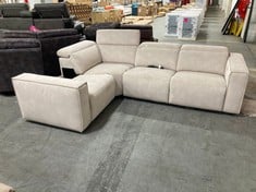 1 SEATER, CORNER, 2 SEATER SOFA IN LIGHT CREAM FABRIC (MISSING BACK) (ZONE 2) (KERBSIDE PALLET DELIVERY)