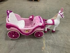 HUFFY DISNEY PRINCESS ROYAL HORSE AND CARRIAGE BATTERY POWERED RIDE ON - RRP £180 (ZONE 2)