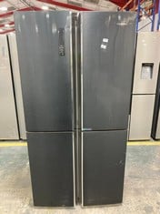 HISENSE AMERICAN STYLE 4 DOOR FREESTANDING FRIGDE FREEZER IN DARK GREY - MODEL NO. BCD-553WPD - RRP £799