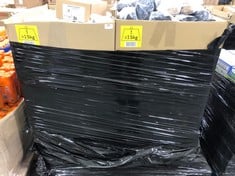 PALLET OF ASSORTED SHOES TO INCLUDE ESSENTIALS WOMENS THIN 2 STRAP HEELED SLIDE IN BLACK SIZE 4.5 (ZONE 2) (KERBSIDE PALLET DELIVERY)