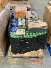 PALLET OF ASSORTED LIQUIDS / FOOD TO INCLUDE LUCOZADE ENERGY APPLE BLAST 12 X 500ML - BBE: 03/2024 (ZONE 3) (COLLECTION ONLY)