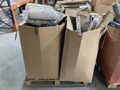 PALLET OF ASSORTED ITEMS TO INCLUDE BASICS CURTAIN ROD WITH CAP FINALS IN BLACK (ZONE 6) (KERBSIDE PALLET DELIVERY)