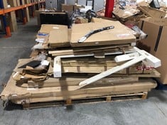 PALLET OF ASSORTED PARTS TO INCLUDE AMBER DOUBLE BED FRAME (PART ONLY) (ZONE 6) (KERBSIDE PALLET DELIVERY)