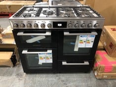 NORDMENDE 100CM DUAL FUEL RANGE COOKER IN STAINLESS STEEL - MODEL NO. CSG100IX - RRP £799 (ZONE 7) (KERBSIDE PALLET DELIVERY)