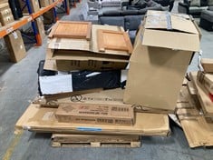 PALLET OF ASSORTED ITEMS / PARTS TO INCLUDE STEVIE SHAKER 2 DOOR WARDROBE IN GREY (PART) (ZONE 8) (KERBSIDE PALLET DELIVERY)