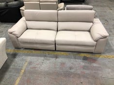 BRADY 4 SEATER SOFA IN GREIGE FAUX LEATHER (ZONE 8)