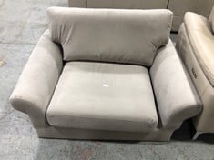 WILLIAM FABRIC ARMCHAIR IN LIGHT GREY FABRIC - RRP £899 (ZONE 8)