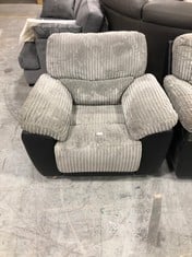 SIENNA MANUAL RECLINER ARMCHAIR IN GREY / BLACK - RRP £549 (ZONE 8)