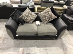 DANUBE FABRIC AND FAUX SNAKESKIN SOFA BED IN GREY / BLACK - RRP £699 (ZONE 8)