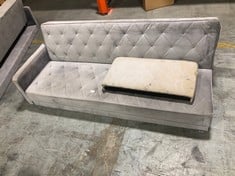 BENTLEY 3 SEATER CLIC CLAC SOFA BED IN LIGHT GREY VELVET - RRP £449 (ZONE 8)