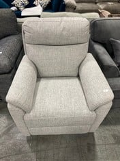 LINEA FABRIC MANUAL RECLINER ARMCHAIR IN LIGHT GREY - RRP £399 (ZONE 1)