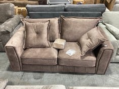 AVANTI 2 SEATER SOFA IN CHOCOLATE VELVET - RRP £749 (ZONE 1)