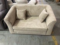 FABRIC 2 SEATER SOFA WITH HIGH ROUND BACK IN BEIGE (ZONE 1)