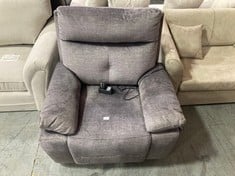 CARSON POWER RECLINER ARMCHAIR IN DARK GREY FABRIC - RRP £699 (ZONE 1)