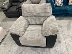 SIENNA FABRIC / FAUX LEATHER MANUAL RECLINER ARMCHAIR - RRP £429 (ZONE 1)