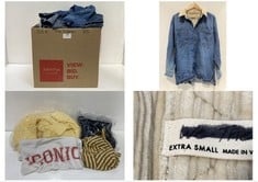 20 X ASSORTED XS ADULT CLOTHING ITEMS TO INCLUDE HIGHLAND HIKER DENIM SHIRT JACKET LIGHT BLUE - SIZE XS (RRP £140)