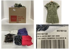 20 X ASSORTED LARGE ADULT CLOTHING ITEMS TO INCLUDE SHORTS JUMPSUIT ARMY GREEN - SIZE 12 (RRP £98)