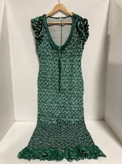 3 X MCKENNA MIDI DEEP PLUNGE DRESS GREEN - SIZE M - TOTAL RRP £564