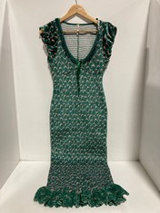 3 X MCKENNA MIDI DEEP PLUNGE DRESS GREEN IN ASSORTED SIZE TO INCLUDE- SIZE M - TOTAL RRP £564