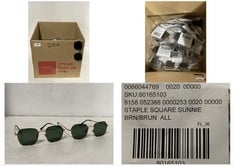 25 X ASSORTED SUNGLASSES ITEMS TO INCLUDE STAPLE SQUARE SUNNIE BROWN SUNGLASSES - TOTAL RRP £450