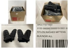 26 X NYLON RUCHED MITTENS BLACK - ALL SIZE - TOTAL RRP £650