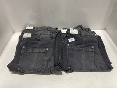 4 X LOREN HIGH RISE CARPENTER BARREL JEANS BLACK - SIZE 27 - TOTAL RRP £560