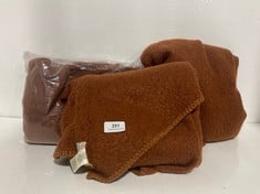 3 X RANGELEY RECYCLED SCARF BROWN - TOTAL RRP £120