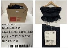 18 X FUN IN THE SUN TOP BLACK - SIZE S - TOTAL RRP £720