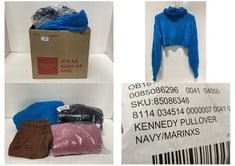 15 X ASSORTED XS ADULT CLOTHING ITEMS TO INCLUDE KENNEDY STRIPED PULLOVER KNIT JUMPER NAVY / WHITE - SIZE XS (RRP £118)