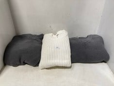 3 X ASSORTED LARGE ADULT CLOTHING ITEMS TO INCLUDE TAKE ME HOME KNIT SWEATER WHITE - SIZE L - TOTAL RRP £420