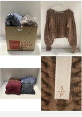 15 X ASSORTED SMALL ADULT CLOTHING ITEMS TO INCLUDE CROSS STITCH PULLOVER KNIT JUMPER BROWN - SIZE S (RRP £140)