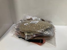 5 X ASSORTED BAGS TO INCLUDE CATCH MY SHIMMER SLING SEQUIN BAG BROWN