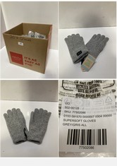 20 X SUPERSOFT FULL FINGER GLOVE PAIR GREY - ALL SIZE - TOTAL RRP £400