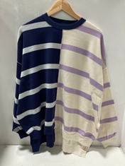 3 X HALF & HALF PULLOVER JUMPER WHITE & PURPLE / NAVY & GREY - SIZE XS - TOTAL RRP £420