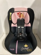 NANIA DISNEY PRINCESS CHILD HIGHBACK CAR SEAT ISOMAX S-SIZE - BLACK/PINK - MODEL NO. R44