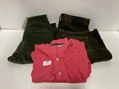 3 X ASSORTED BRANDED MEN'S ITEMS TO INCLUDE RALPH LAUREN SHIRT IN RED SIZE L/XL