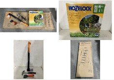 5 X ASSORTED TOOLS/GARDENING ITEMS TO INCLUDE HOZELOCK 2 IN 1 60M HOSE REEL