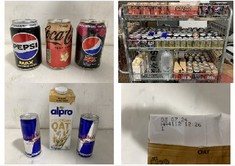 QTY OF ASSORTED DRINKS TO INCLUDE ALPRO SMOOTH CREAMY OAT MILK - BBE 07.07.24 (CAGE NOT INCLUDED) (COLLECTION ONLY)