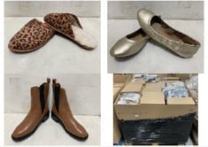 PALLET OF ASSORTED FOOTWEAR TO INCLUDE WOMENS BALLET FLAT GOLD - SIZE 6