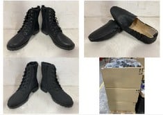 PALLET OF ASSORTED FOOTWEAR TO INCLUDE WOMENS SQUARE TOE SOFT LOAFER BLACK PU - SIZE 8