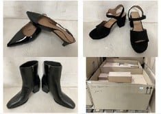 PALLET OF ASSORTED FOOTWEAR TO INCLUDE WOMENS SLINGBACK BLOCK HEEL BLACK PATENT - SIZE 11