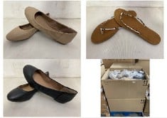 PALLET OF ASSORTED FOOTWEAR TO INCLUDE WOMENS BALLET FLAT BEIGE - SIZE 6.5