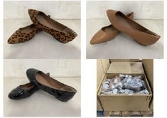 PALLET OF ASSORTED FOOTWEAR TO INCLUDE WOMENS POINTED TOE FLAT BALLET CAMEL - SIZE 11