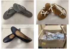 PALLET OF ASSORTED FOOTWEAR TO INCLUDE WOMENS CASUAL STRAPPY SANDAL GOLD - SIZE 7